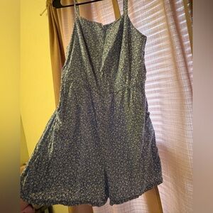 Old Navy Blue and White Floral Romper